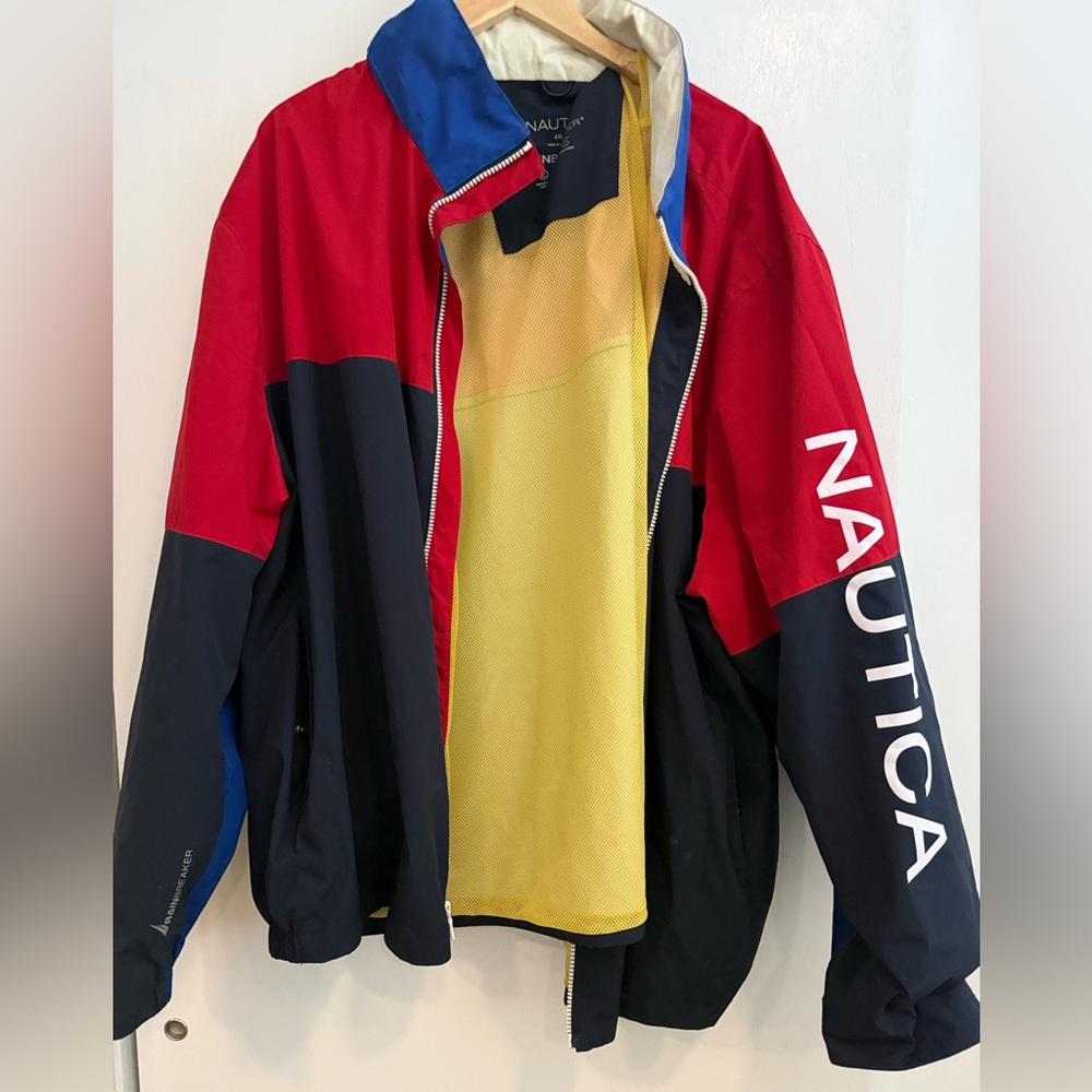 Nautica Men's Bold Colorblock Windbreaker - Red, Black, Yellow